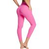 imagebaleaf Womens Leggings with Pockets Tummy Control Workout High Waisted Athletic Running 78 Ultra Soft Gym Yoga Ankle PantsHot Pink