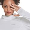 imagebaleaf Womens Long Sleeve Rash Guard with Face Cover UPF 50 Swim Shirts Sun Hoddie Lightweight Quick Dry Hiking Tops01white