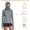 imagebaleaf Womens Long Sleeve Rash Guard with Face Cover UPF 50 Swim Shirts Sun Hoddie Lightweight Quick Dry Hiking Tops02dark Gray