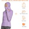 imagebaleaf Womens Long Sleeve Rash Guard with Face Cover UPF 50 Swim Shirts Sun Hoddie Lightweight Quick Dry Hiking Tops03purple