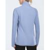 imagebaleaf Womens Long Sleeve Running Shirts UPF 50 Sun Protection Full Zip Athletic Jackets Lightweight Zipper PocketsBlue