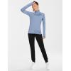 imagebaleaf Womens Long Sleeve Running Shirts UPF 50 Sun Protection Full Zip Athletic Jackets Lightweight Zipper PocketsBlue