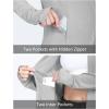 imagebaleaf Womens Long Sleeve Running Shirts UPF 50 Sun Protection Full Zip Athletic Jackets Lightweight Zipper PocketsGray