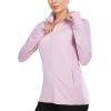 imagebaleaf Womens Long Sleeve Running Shirts UPF 50 Sun Protection Full Zip Athletic Jackets Lightweight Zipper PocketsPink