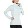 imagebaleaf Womens Long Sleeve Running Shirts UPF 50 Sun Protection Full Zip Athletic Jackets Lightweight Zipper PocketsSky Blue