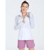 imagebaleaf Womens Long Sleeve Running Shirts UPF 50 Sun Protection Full Zip Athletic Jackets Lightweight Zipper PocketsWhite