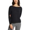 imagebaleaf Womens Long Sleeve Workout Tops Active Running Shirts Loose Fit Quick Dry Athletic SoftBlack