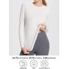 imagebaleaf Womens Long Sleeve Workout Tops Active Running Shirts Loose Fit Quick Dry Athletic SoftCrew Neckwhite