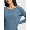 imagebaleaf Womens Long Sleeve Workout Tops Active Running Shirts Loose Fit Quick Dry Athletic SoftHeather Navy