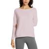 imagebaleaf Womens Long Sleeve Workout Tops Active Running Shirts Loose Fit Quick Dry Athletic SoftPurple