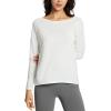 imagebaleaf Womens Long Sleeve Workout Tops Active Running Shirts Loose Fit Quick Dry Athletic SoftWhite
