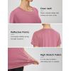imagebaleaf Womens Running Shirts Short Sleeve Workout Athletic Tops Moisture Wicking Quick Dry Exercise Hiking UV Sun ShirtRose Red