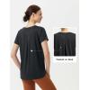 imagebaleaf Womens Short Sleeve Workout Shirts Athletic Running Yoga Tops with Curved Hem Quick Dry Sun TShirt UPF 50Black