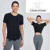 imagebaleaf Womens Short Sleeve Workout Shirts Tops Athletic Yoga Running Shirts Loose Fit with Side Slits Quick Dry TShirtsBlack