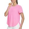 imagebaleaf Womens Short Sleeve Workout Shirts Tops Athletic Yoga Running Shirts Loose Fit with Side Slits Quick Dry TShirtsPink