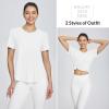 imagebaleaf Womens Short Sleeve Workout Shirts Tops Athletic Yoga Running Shirts Loose Fit with Side Slits Quick Dry TShirtsWhite
