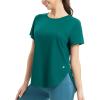 imagebaleaf Womens Short Sleeve Workout Tops Athletic Running Shirts Quick Dry TShirts Loose Fit Gym Yoga Tee UPF 50Green