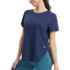 imagebaleaf Womens Short Sleeve Workout Tops Athletic Running Shirts Quick Dry TShirts Loose Fit Gym Yoga Tee UPF 50Navy Blue