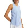 imagebaleaf Womens Tank Tops Running Cross Open Back Top Sleeveless Racerback Gym Workout Athletic Quick Dry Tennis UPF 50Light Blue
