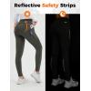 imagebaleaf Womens Thermal Fleece Lined Leggings with Pockets Ankle Zip Reflective Water Resistant High Waisted Warm Snow PantsArmy Green