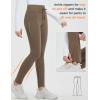 imagebaleaf Womens Thermal Fleece Lined Leggings with Pockets Ankle Zip Reflective Water Resistant High Waisted Warm Snow PantsBrown
