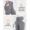imagebaleaf Womens Thermal Fleece Lined Leggings with Pockets Ankle Zip Reflective Water Resistant High Waisted Warm Snow PantsGray