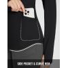 imagebaleaf Womens Thermal Shirts Fleece Lined Tops Long Sleeve Mock Neck Cold Weather Running Workout Gear Pocket ThumbholeBlackside Pocket