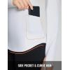 imagebaleaf Womens Thermal Shirts Fleece Lined Tops Long Sleeve Mock Neck Cold Weather Running Workout Gear Pocket ThumbholeWhiteside Pocket