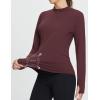 imagebaleaf Womens Thermal Shirts Fleece Lined Tops Long Sleeve Mock Neck Cold Weather Running Workout Gear Pocket ThumbholeWine Redside Pocket