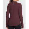 imagebaleaf Womens Thermal Shirts Fleece Lined Tops Long Sleeve Mock Neck Cold Weather Running Workout Gear Pocket ThumbholeWine Redside Pocket