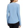 imagebaleaf Womens Thermal Tops Fleece Lined Shirts Long Sleeve Cold Weather Running Gear Workout Zipper Pocket Thumbholes01blue