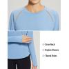 imagebaleaf Womens Thermal Tops Fleece Lined Shirts Long Sleeve Cold Weather Running Gear Workout Zipper Pocket Thumbholes01blue