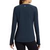 imagebaleaf Womens Thermal Tops Fleece Lined Shirts Long Sleeve Cold Weather Running Gear Workout Zipper Pocket Thumbholes01navy