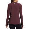 imagebaleaf Womens Thermal Tops Fleece Lined Shirts Long Sleeve Cold Weather Running Gear Workout Zipper Pocket Thumbholes01wine Red