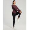 imagebaleaf Womens Thermal Tops Fleece Lined Shirts Long Sleeve Cold Weather Running Gear Workout Zipper Pocket Thumbholes01wine Red