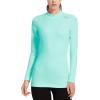 imagebaleaf Womens Thermal Tops Fleece Shirts Running Workout Athletic Base Layer Warm Cold Weather Gear Mock NeckAquamock Neck