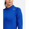 imagebaleaf Womens Thermal Tops Fleece Shirts Running Workout Athletic Base Layer Warm Cold Weather Gear Mock NeckBluemock Neck