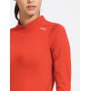imagebaleaf Womens Thermal Tops Fleece Shirts Running Workout Athletic Base Layer Warm Cold Weather Gear Mock NeckCoralmock Neck