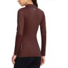 imagebaleaf Womens Thermal Tops Fleece Shirts Running Workout Athletic Base Layer Warm Cold Weather Gear Mock NeckMaroonmock Neck