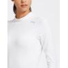 imagebaleaf Womens Thermal Tops Fleece Shirts Running Workout Athletic Base Layer Warm Cold Weather Gear Mock NeckWhitemock Neck