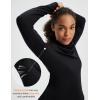 imagebaleaf Womens Thermal Turtleneck Tops Long Sleeve Shirts Ski Base Layer with Integrated Neck Face Mask ThumbholesBlack