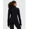 imagebaleaf Womens Thermal Turtleneck Tops Long Sleeve Shirts Ski Base Layer with Integrated Neck Face Mask ThumbholesBlack