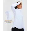 imagebaleaf Womens Thermal Turtleneck Tops Long Sleeve Shirts Ski Base Layer with Integrated Neck Face Mask ThumbholesWhite
