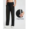 imagebaleaf Womens Track Pants Athletic Running Pants Sweatpants Straight Leg Zipper Pockets Sports Jogging Striped Loose FitBlackWhite