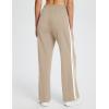 imagebaleaf Womens Track Pants Athletic Running Pants Sweatpants Straight Leg Zipper Pockets Sports Jogging Striped Loose FitKhaki