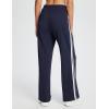 imagebaleaf Womens Track Pants Athletic Running Pants Sweatpants Straight Leg Zipper Pockets Sports Jogging Striped Loose FitNavyzipper Pockets