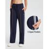 imagebaleaf Womens Track Pants Athletic Running Pants Sweatpants Straight Leg Zipper Pockets Sports Jogging Striped Loose FitNavyzipper Pockets