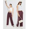 imagebaleaf Womens Track Pants Athletic Running Pants Sweatpants Straight Leg Zipper Pockets Sports Jogging Striped Loose FitRed Winezipper Pockets