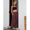 imagebaleaf Womens Track Pants Athletic Running Pants Sweatpants Straight Leg Zipper Pockets Sports Jogging Striped Loose FitRed Winezipper Pockets