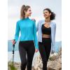 imagebaleaf Womens UPF 50 Sun Shirts Protection SPF Crop Jacket UV Protection Long Sleeve Full Zip Clothing LightweightGlacier Blue